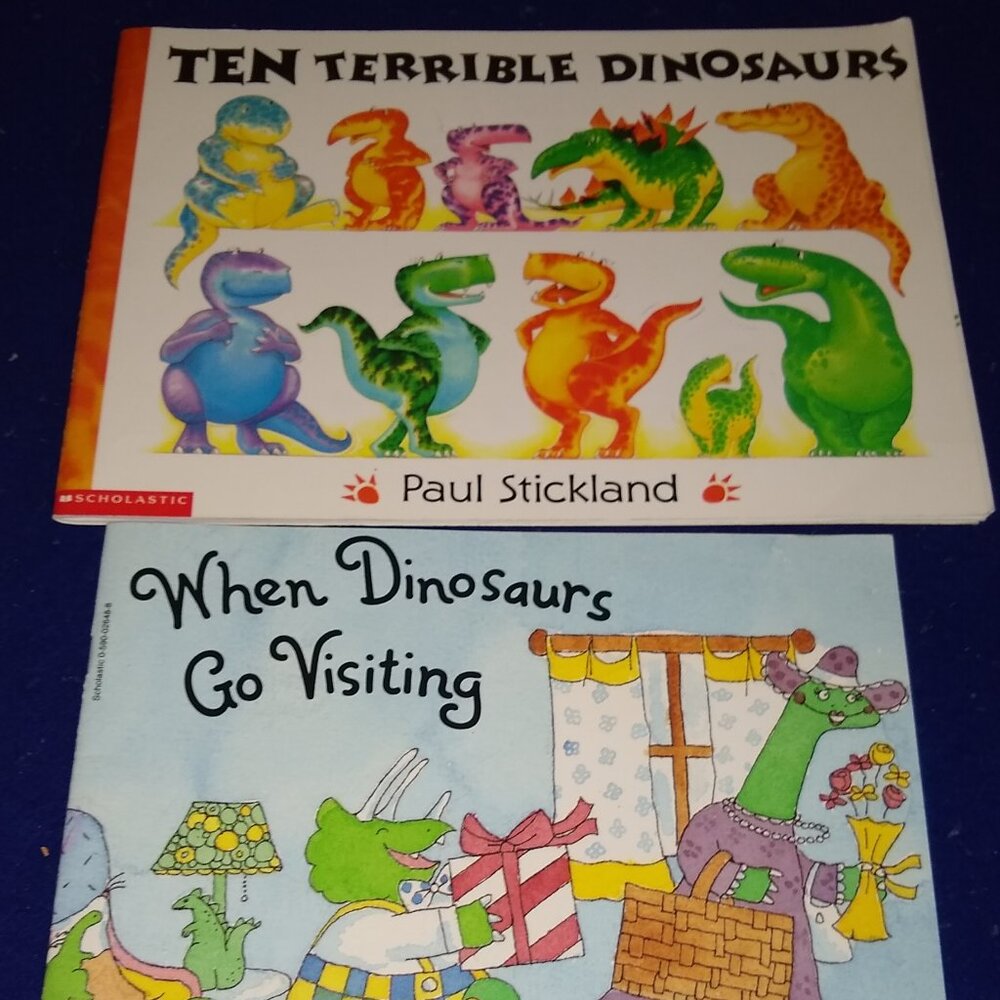 When Dinosaurs go Visiting by Linda Martin + Ten Terrible Dinosaurs by Stickland